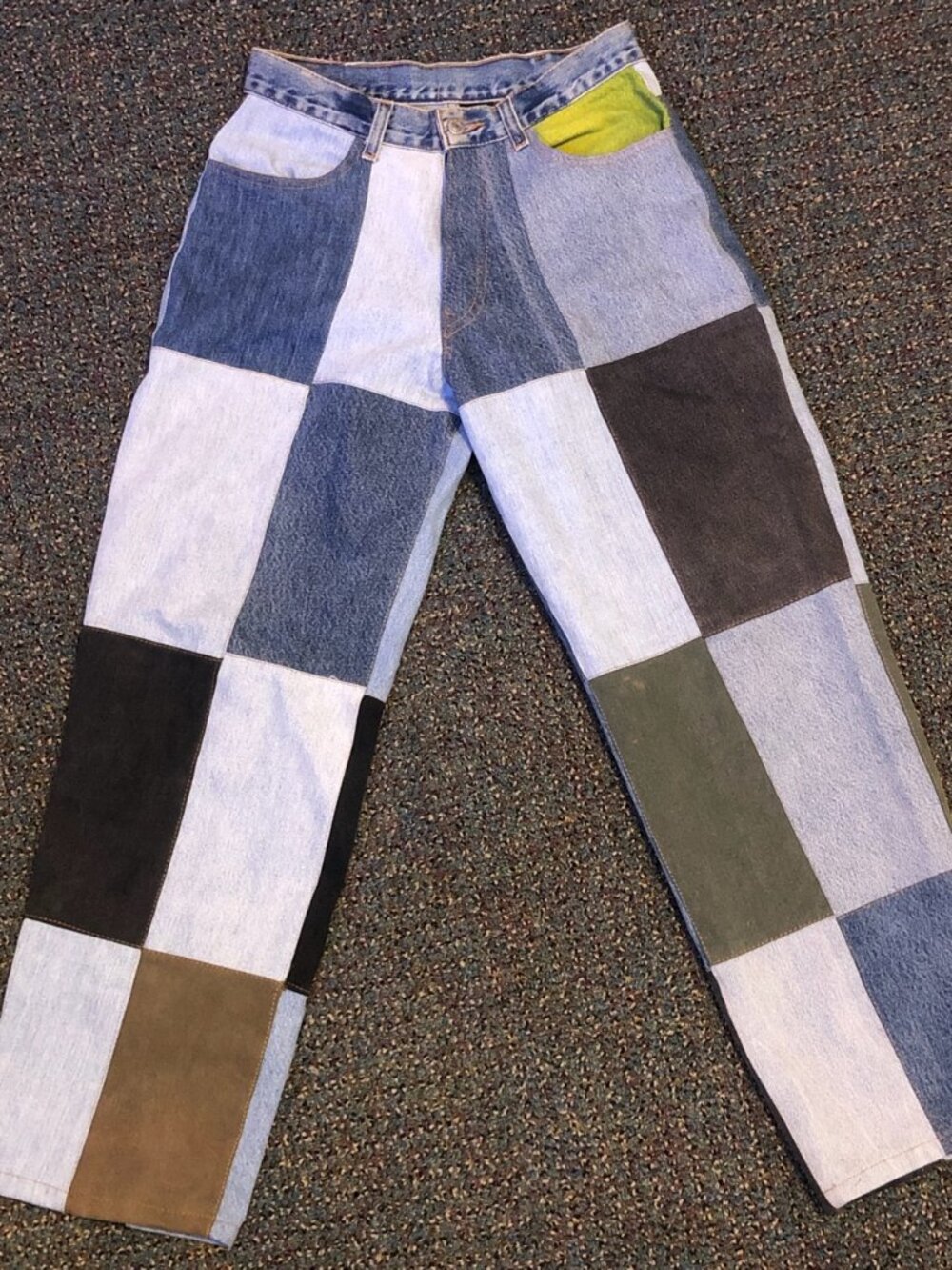 Unisex Reworked Levi's Patchwork Jeans W28